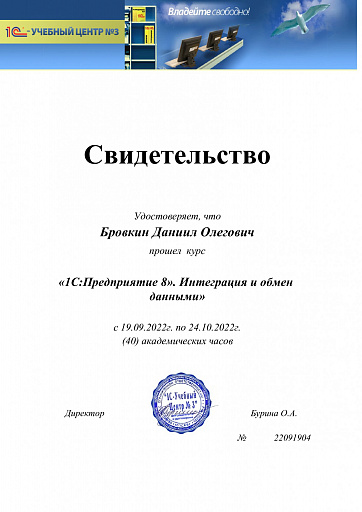 Сертификат о прохождении курса - ITsale