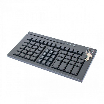Клавиатура программируемая Poscenter S67B (67 клавиш, MSR, ключ, USB),черная, PCS67B - ITsale - thumb