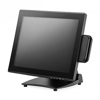 Сенсорный POS-монитор 15" АТОЛ TM15, P-CAP, без рамки, ридер МК, HDMI+VGA, складная подставка, встроенные динамики, цвет черный - ITsale - thumb